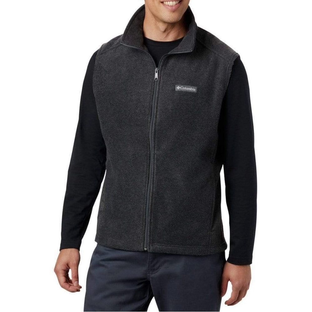 Columbia Mens Steens Mountain Fleece Vest Full Zip Charcoal Grey Xl